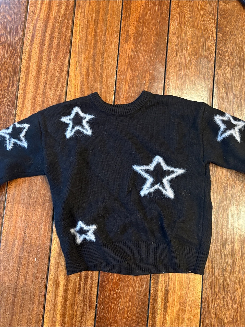 Splendid Black Ribbed Crewneck Sweater